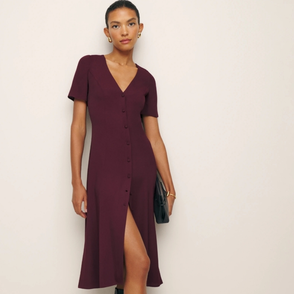 Reformation Locklin Dress Prune - Size 6